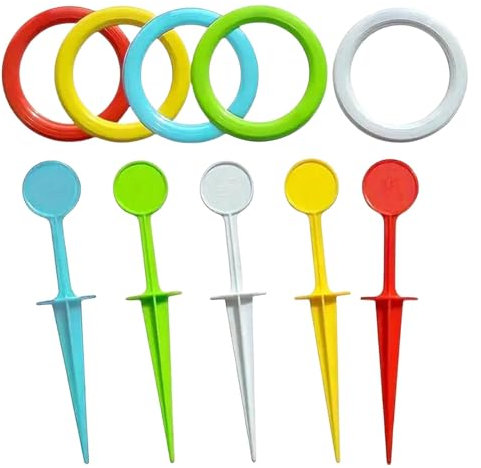 Veeteah Ringwurfspiel im Freien, Ringwurfspiel im Freien - Yard-Ring-Wurf-Kombi-Set | Ringwurfspiele für Kinder ab 3 Jahren, Urlaubsspaß im Freien, Hofspiel, Familienspiele