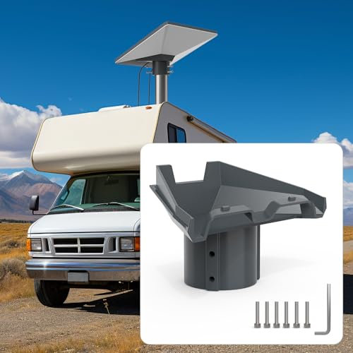 TIUIHU Starlink Mini Mount,Aluminum Starlink Pole Mount with Installation Range 1-2.1” Pipe Adapter,Premium Starlink Accessories for Stalink Mini/V4 Dishy