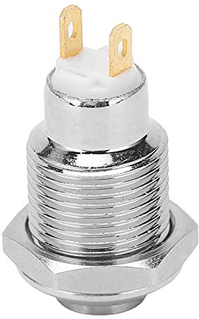 Interruptor de Arranque con Botón Pulsador de Acero Inoxidable de 10 Mm - Interruptor Momentáneo de Botón Pulsador de 3 V para un Diseño Fácil, Ideal para Diversas Aplicaciones