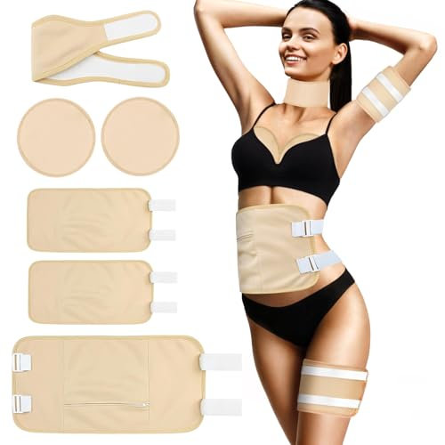 6 Stück Rizinusöl Packung Kit, Castor Oil Pack Wrap Kit, Wiederverwendbare Castor Oil Pack Kit, Rizinusöl-Packung Wrap, Wasserdicht Rizinusöl Packungen Set, Organic Castor Oil Pack, Für Wade, Nacken