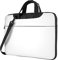 WZYWHJ Sac pour ordinateur portable blanc uni avec intérieur doux, plusieurs poches, idéal pour les hommes, les voyages et les affaires, Noir/blanc, 14 inch
