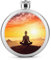 Yoga Meditation Flachmann 304 Edelstahl, tragbare Weinflaschen, auslaufsicher, Whiskeyflaschen für Getränke, Bar, Grillen und Reisen, Fassungsvermögen: 142 ml