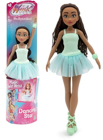 Winx Club Aisha Ballerina Puppe 27 cm, Bewegliche Dancing Star mit Drehgelenk am Handgelenk, Ballett-Outfit & Abnehmbare Schuhe, Spielzeug ab 3 Jahren