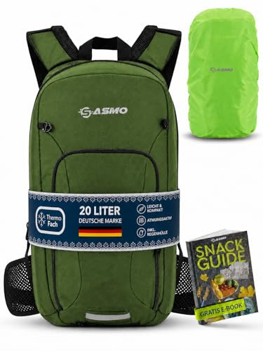 SASMO Fahrradrucksack Herren & Damen mit Thermofach - MTB Rucksack | Fahrrad rucksack, Gurttasche, Helmnetz, Regenschutz, isoliertes Fach, Hüftflügel, wasserdicht, ideal für Tagestouren