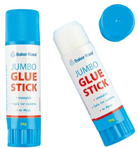 Baker Ross EV7063 Jumbo Glue Sticks - Pack of 3, for Children for Crafts, Adhesives and Scrapbooking Art Activities