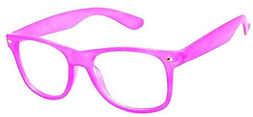 Boolavard Rétro Vintage couleur unisexe Punk Geek Classic style Nombre Zéro Effacer Objectif Lunettes de soleil (Clair Rose)