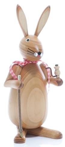 Rudolphs Schatzkiste Osterfigur Osterhase Wanderer BxHxT ca 9 x 20 x 9cm NEU Osterdeko Osterhasenfigur Ostern Korb Osterei Frühling Erzgebirge Seiffen Hase