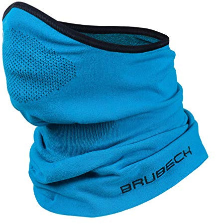 BRUBECK X-Pro Halbe Sturmhaube | Herren | Damen | Klimaregulierend | Gesichtsmaske | Sturmmaske | Funktionskleidung | Atmungsaktiv | Anti-allergisch | Antibakteriell (Blau, S - M)