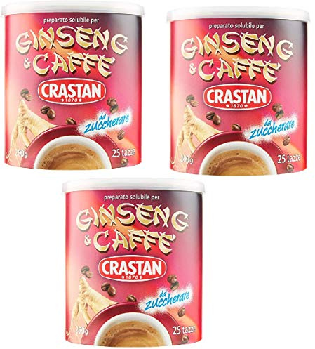 3x Crastan Ginseng und Kaffee Instant Kaffee Bohnenkaffee 200 gr 25x Tassen