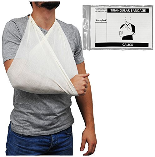 Steroplast Calico Cotton Triangular Arm Sling Shoulder Support Bandage Dressing, 90cm x 90cm x 127cm - 1 Pack