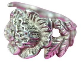 Rosen Ring 800 Silber Besteckschmuck Ring, ca. 56 (17,8) Ring aus Silberbesteck