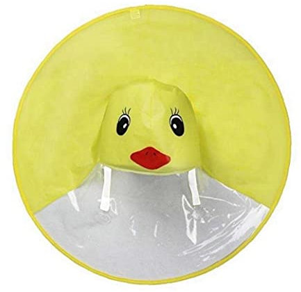 TOSSPER Niedliche Regenmantel Cartoon Ente Kinder Regen Mantel UFO Kinder Regenschirm Hut Magische Hände Freie Tops Halbkörper Winddichte Poncho