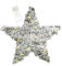 com-four® Künstlicher Weihnachtsstern beschneit mit Beleuchtung und Timer, Stern mit Kunstschnee und 20 warmweißen LEDs, Weihnachtsdeko (01 Stück - Grün - Stern 30cm)