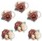 Soulfloral Damen Vintage Dusty Rose Handgelenk Ansteckblume Braut Braut Brautjungfer Soft Touch Schaumstoff für rustikale Hochzeit Abschlussball Blume Jahrestag Zeremonie Brautdusche Set von 6 Stück