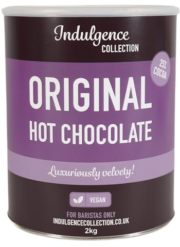 Indulgence Collection Original Hot Chocolate 2kg, 80 Servings - Premium, Sustainable Cocoa Powder - Rich and Velvety Drinking Chocolates Perfect for Any Occasion - Vegan Friendly