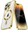 IMEIKONST Magnetic Clear Case Compatible with iPhone 11 Pro 5.8 inch, Transparent Never Yellow Case with MagSafe Shockproof Protection Slim Fit Silicone Bumper Cover for iPhone 11 Pro. Gold YIX