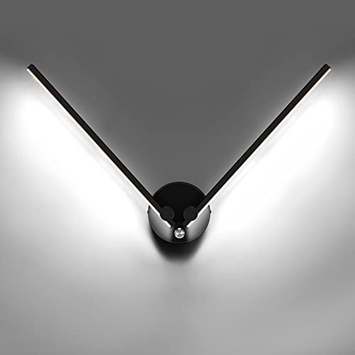 KAWELL 12W Moderne LED Wandleuchte mit Schalter Innen Wandlampe LED Wandbeleuchtung mit 300° Drehbaren Lampenarmen für Schlafzimmer Wohnzimmer Hintergrund Wand Flur Treppengang