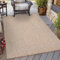 HomebyHome Alfombra Exterior Interior 80 x 250 cm Beige Resistente a la Intemperie, Impermeable - Alfombra de Cocina de Tejido Plano, Unicolor - Alfombras Exterior para Terraza, Balcón y Jardín