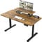 TRIUMPHKEY 120x60cm Electric Standing Desk Height Adjustable Desk With Monitor Hooks Stand Storage Shelf Home Office Sit Stand Study Table With Memory Smart Panel(Rustic Brown)