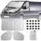 Pare-Soleil pour Pare-Brise de Camping Car Remplacement pour Renault Trafic 2001-2014, pour Vivaro 2001-2014, Lot de 3 Pare-Soleil Thermiques Internes avec Sac de Rangement,100% Occultation