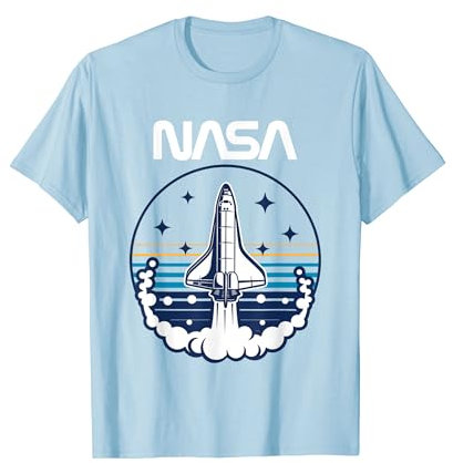 NASA Iconic Space Shuttle Launch Big Round Chest Poster T-Shirt