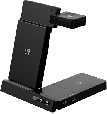 muvit for Change Base cargadora inalambrica 6 en 1 Plegable smartwatch+iWatch+Airpods + Dos Puertos USB A + C Negra