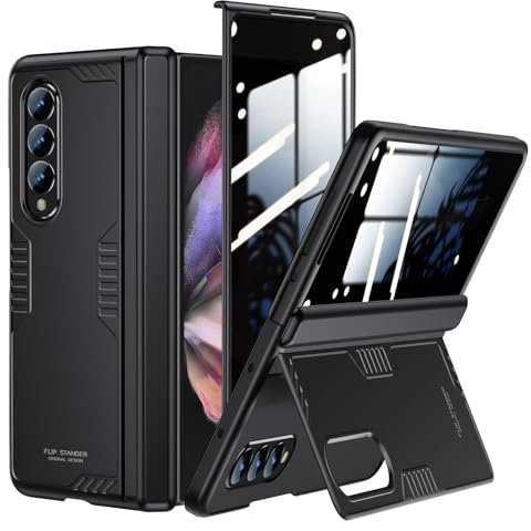 Multifunktions-Schutzhülle für Galaxy Z-Fold-3: Sichtschutz, versteckter Ständer, kabelloses Laden, dünnes Design für Geschäftsleute, Handyhülle für Samsung Z Fold 3 5G 2021