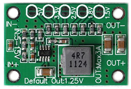 Einstellbarer Spannungsregler, Step-Down-Stromwandlerplatine, 5–16 V auf 1,25 V, 1,5 V, 1,8 V, 2,5 V, 3,3 V, 5 V, 3 A, Powermodul-Halterung