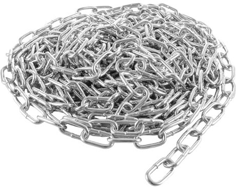 JMIATRY 10 Metres Length 304 Stainless Steel Chain, 4mm Heavy Duty Chain Links, Galvanized Steel Welded Link Chains Lift for Fence Gate, Garage Doors, Swing Chains and Bicycle Security Lock