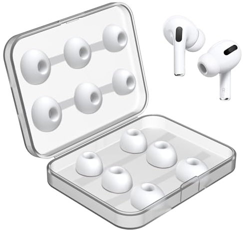 ZUOQIANG für Airpods Pro Ohreinsätze, 6 Pairs Ersatz für Airpods Pro Silikontips,Komfort Lärmminderung, mit Tragetasche + Reinigungsstift Geeignet für Airpods Pro/Pro 2 Ersatzstöpsel(S/M/L)