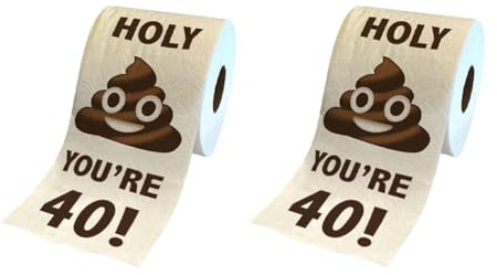 Burulria 2 Rollen Lustige Toilettenpapierrolle, Geburtstagsgeschenke für Frauen, MäNner, Geschenk, Toilettenpapier, Badezimmer, Streich, Witz, Lustiges Papier, 40