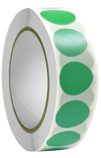1000 Stück Runde Aufkleber 13mm, Klebeetiketten Rund, Markierungspunkte, Klebepunkte auf Rolle, Punktaufkleber für DIY Kalende Notizbücher Planer (Grün)