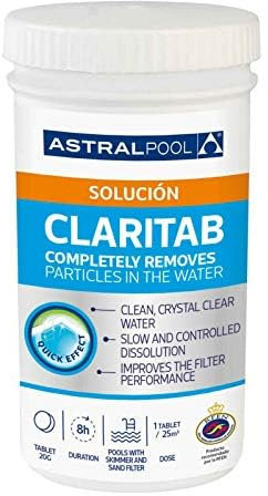 Piscival Claritab | Tabletas Floculantes Coagulantes 20g | Agua Cristalina en Piscinas | Disolución Lenta | Uso NO Profesional | Pack Recuperación y Mantenimiento