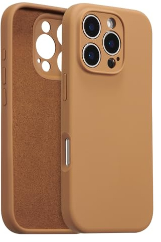 ZTOFERA Liquid Silicone Case for iPhone 16 Pro Max (6.9), Caramel Brown | Anti-Scratch Soft Microfiber Lining, Fresh Solid Color, Lightweight, Full Camera Protection, Shockproof Protective Cover