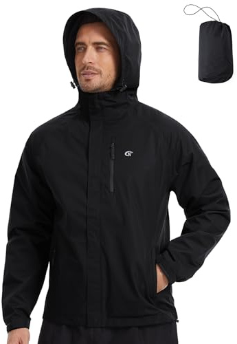 Huayuzh Regenjacke Herren Wasserdicht Atmungsaktiv Leichte Windbreaker Dünne Regenmantel Packbare Fahrrad Camping Wandern