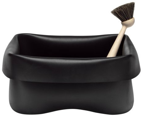 Normann Copenhagen - Spülschüssel/Spülbehälter - inklusive Spülbürste - Gummi - schwarz - 28 x 28 x 14 cm