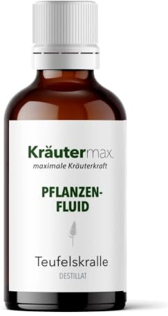 Kräutermax Teufelskralle Tropfen 1 x 50 ml, Pflanzen Fluid Destillat nach Paracelsus, ideale Ergänzung zu Tee, Extrakt flüssig, Tinktur, Kapseln, Tabletten - Vegan