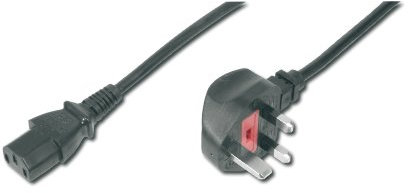 DIGITUS Netz-Anschlusskabel - 1.8 m - BS 1363 90° auf C13 - Stecker / Buchse - H05VV-F3G - 0.75 mm²