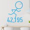 42,195 run Strich Wandtattoo in 6 Größen - Wandaufkleber Wall Sticker - Dekoration, Küche, Wohnzimmer, Schlafzimmer, Badezimmer