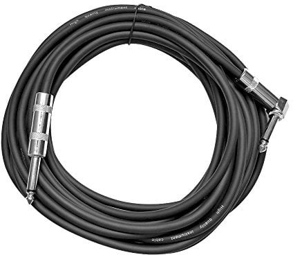 Seismic Audio SAGC20R-Black Black 20-Feet Right Angle to Straight Guitar Cable