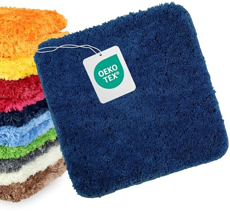 WohnDirect WC-Vorleger 45x45cm Dunkelblau (Blau) | Klassische Klomatte, 4 cm Florhöhe, erstklassige Verarbeitung, vielseitig einsetzbar, praktischer Alltagshelfer