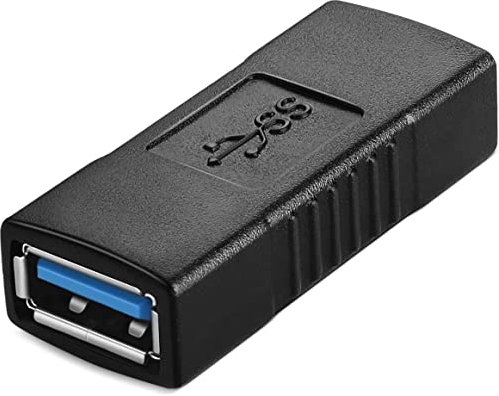 CABLEPELADO Empalme USB | Adaptador Acoplador Hembra a Hembra | Transferencia de Hasta 5 Gbps | Cable USB 3.0 | Negro