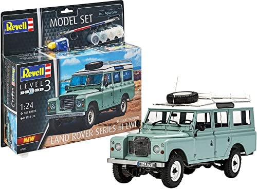 Revell 67047 Fahrzeug Land Rover Series III-Juego de Pinturas, Pegamento y Pincel, Escala 1:24, Individual, Multicolor, 1/100