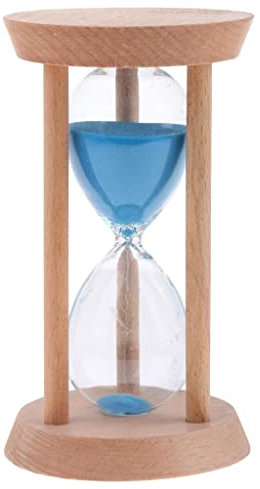 PETSOLA 20 Min Oblique Bois Sablier Sablier Sable Horloge Minuterie Outils de Chronométrage Bleu - Bleu, 30 Minutes