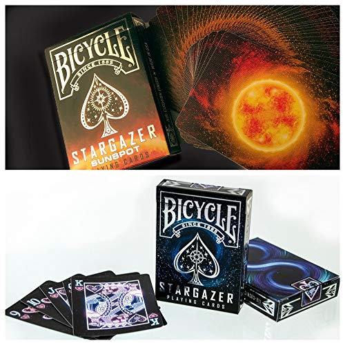 Bicycle 2-Deck-Set Stargazer & Sunspot Spielkarten, Klassisches Luftkissen-Finish, Hochwertiger Karton, Alter: 14+
