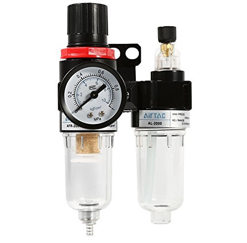 Regolatore di pressione del filtro dell'aria, 1/4 Separatore di acqua olio Trap Lubrificatore di umidità Trappola Filtro del compressore d'aria con Coppa del lubrificatore