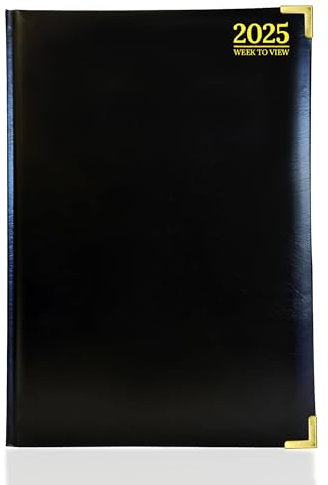 Tagebuch, hochwertige Qualität, A5 Wochenansicht, 2020, Vorderseite gepolstert und Ecken mit vergoldetem Rand, 60 g/m²-Papier