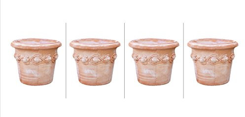 Blumentopf Pflanzgefäß Übertopf Italienisches Terracotta FROSTFEST Siena Conca Limoni XXL (4, 60cm)
