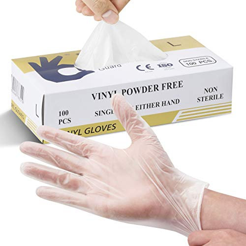 Splashes & Spills, Guanti Monouso non Medicali in Vinile, Taglia L, 100 Unità per Scatola