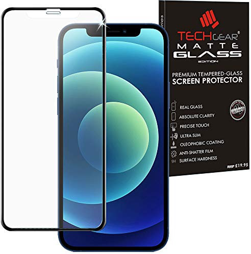 TECHGEAR Anti Glare Screen Protector for iPhone 12, iPhone 12 Pro - MATTE 3D GLASS Edition Genuine Tempered Glass Full Screen Protector Guard Cover Compatible with iPhone 12/12 Pro 6.1